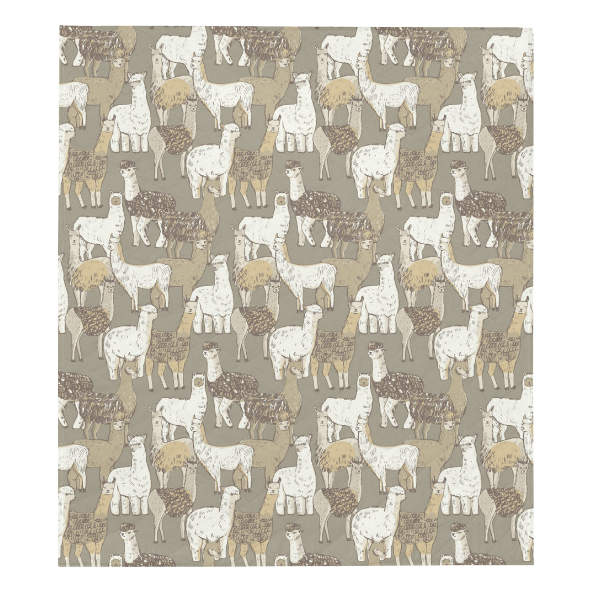 Alpaca Pattern Print Design 01 Premium Quilt