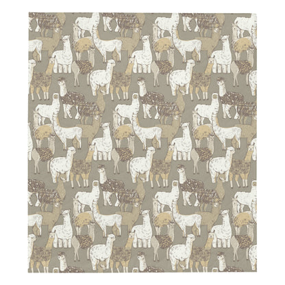 Alpaca Pattern Print Design 01 Premium Quilt