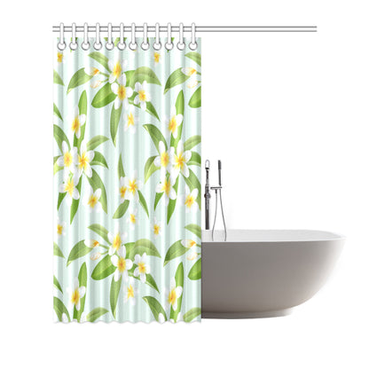 Yellow Plumeria Pattern Print Design PM024 Shower Curtain