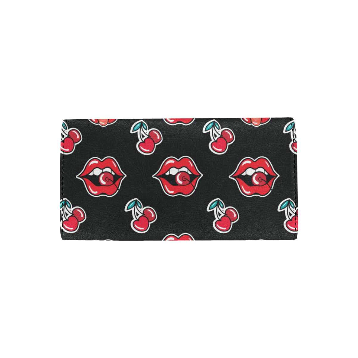 Cherry Pattern Print Design CH04 Women's Trifold Wallet