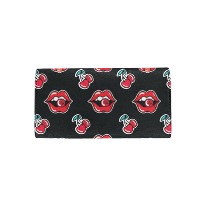 Cherry Pattern Print Design CH04 Women's Trifold Wallet