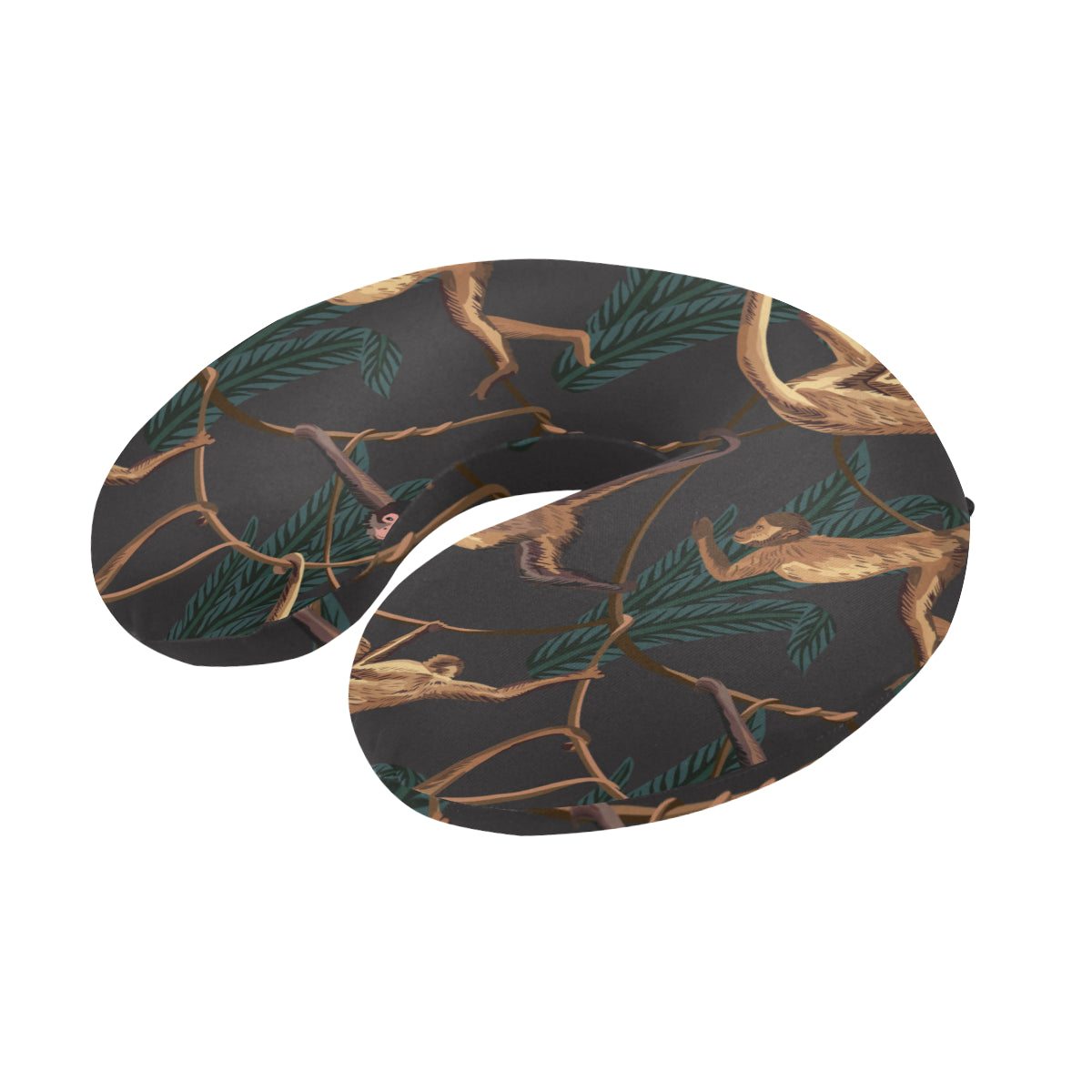 Monkey Pattern Print Design 02 U-Shaped Travel Neck Pillow