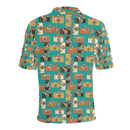 Camera Pattern Print Design 02 Men Polo Shirt