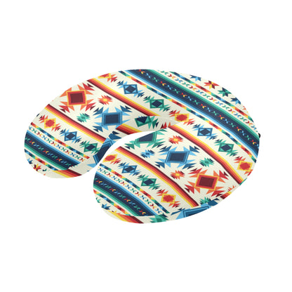 Aztec Pattern Print Design 02 U-Shaped Travel Neck Pillow