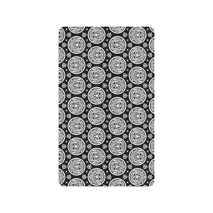 Calendar Aztec White Black Print Pattern Rubber Doormat