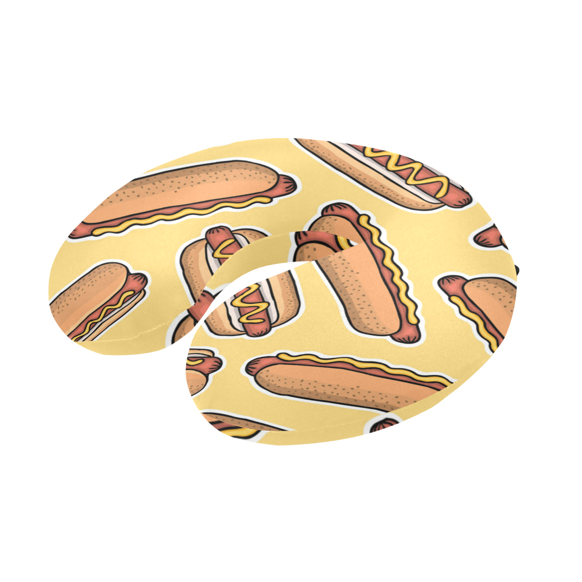 Hot Dog Pattern Print Design 01 U-Shaped Travel Neck Pillow