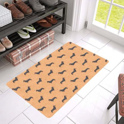 Dachshund Draw Print Pattern Rubber Doormat
