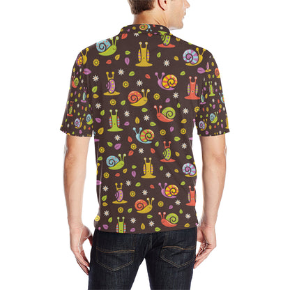 Snail Pattern Print Design 01 Men Polo Shirt