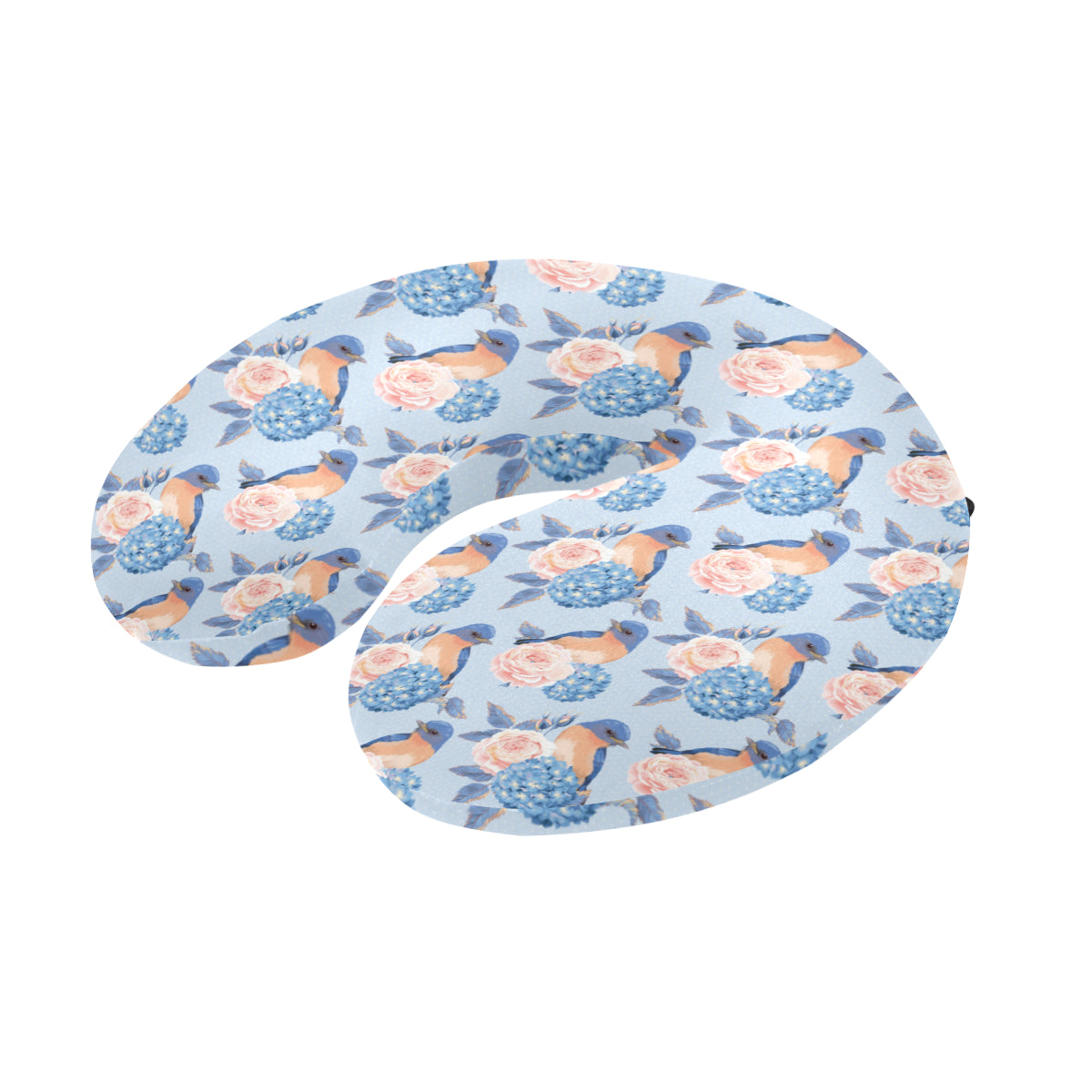 Bluebird Pattern Print Design 01 U-Shaped Travel Neck Pillow