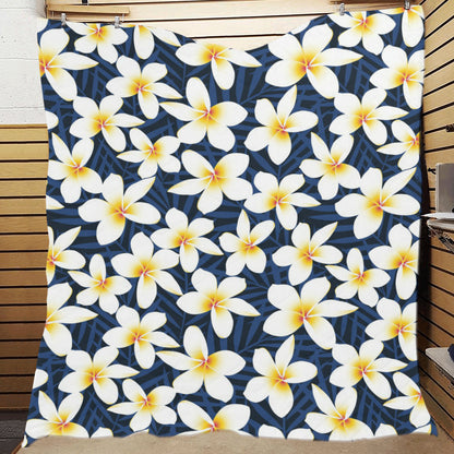 Plumeria Pattern Print Design PM026 Premium Quilt