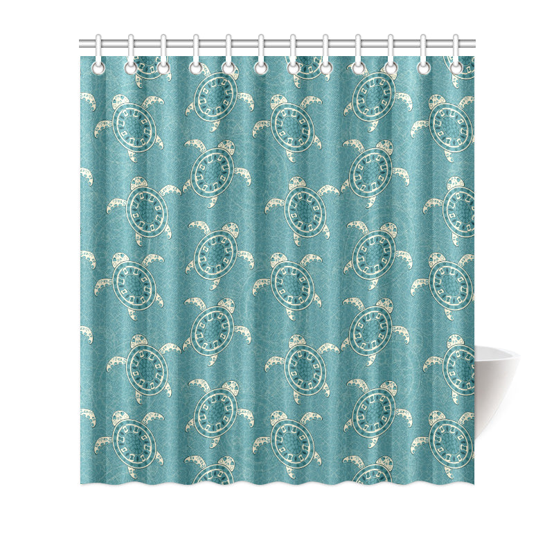 Sea Turtle Pattern Print Design T02 Shower Curtain