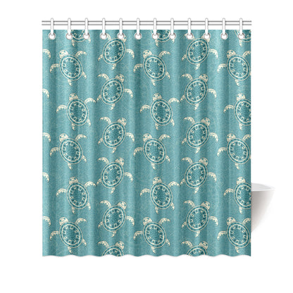 Sea Turtle Pattern Print Design T02 Shower Curtain