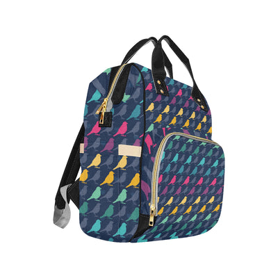 Birds Pattern Print Design 01 Diaper Bag Backpack