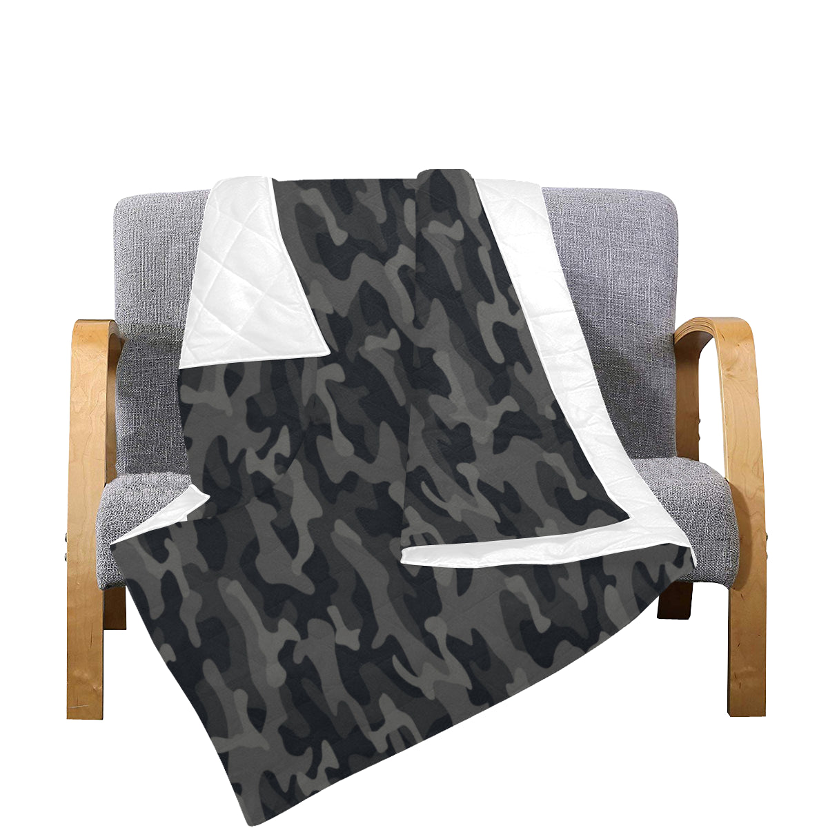 Camo Black Pattern Print Design 02 Premium Quilt
