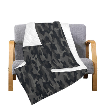 Camo Black Pattern Print Design 02 Premium Quilt