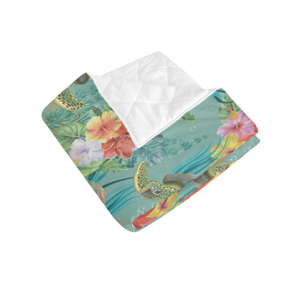 Sea Turtle Pattern Print Design T012 Premium Quilt