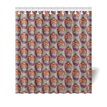 Chimpanzee Pattern Print Design 02 Shower Curtain