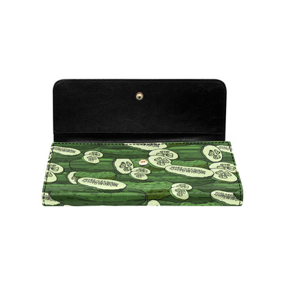 Cucumber Pattern Print Design CC01 Women's Trifold Wallet