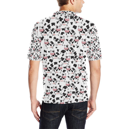 Cow Pattern Print Design 02 Men Polo Shirt