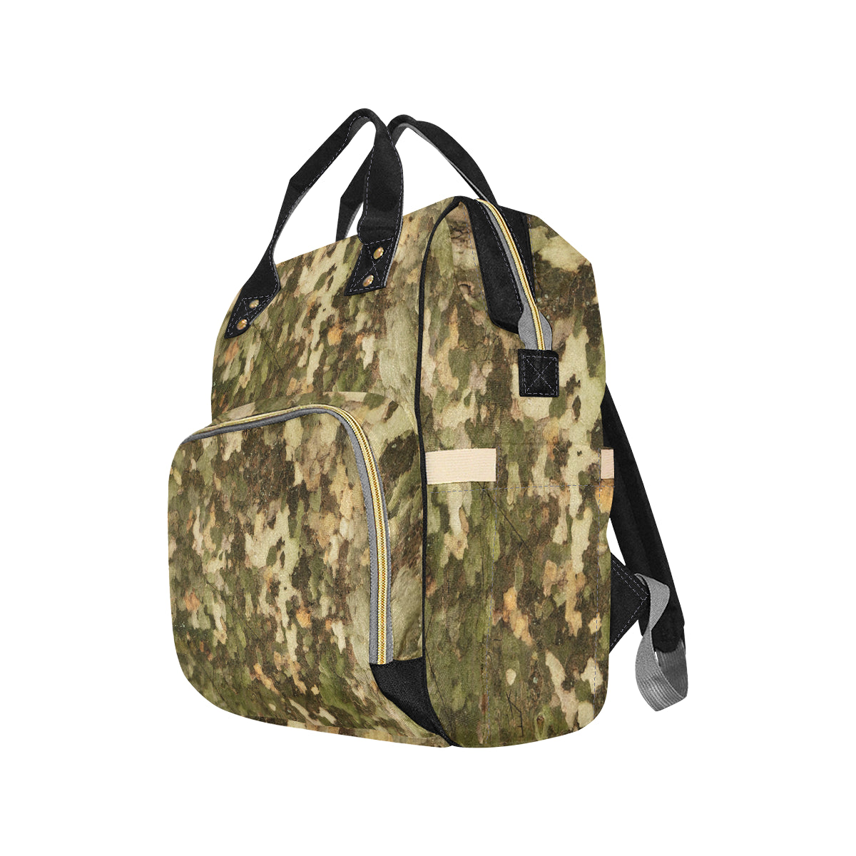 Camo Realistic Tree Texture Print Diaper Bag Backpack