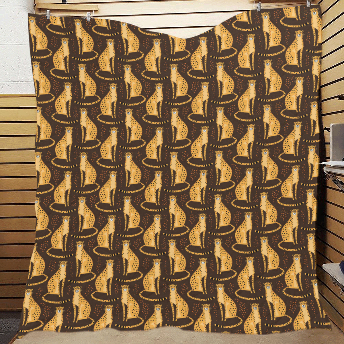 Cheetah Pattern Print Design 03 Premium Quilt