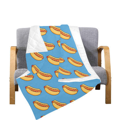 Hot Dog Pattern Print Design 02 Premium Quilt