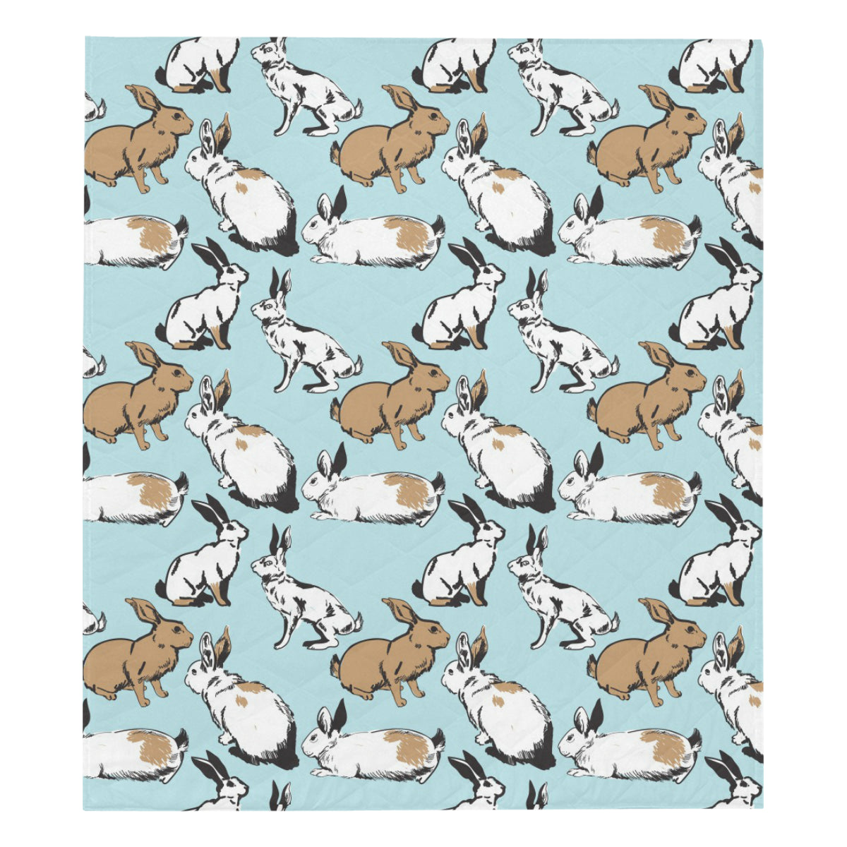 Rabbit Pattern Print Design RB018 Premium Quilt