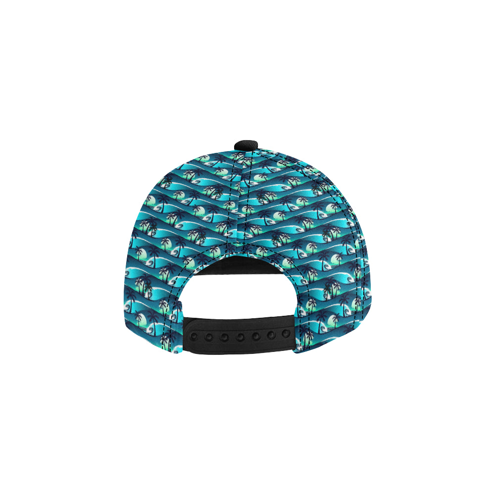 Beach Wave Design Print Snapback Cap