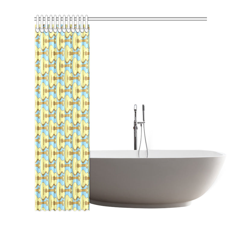 Acoustic Guitar Pattern Print Design 03 Shower Curtain