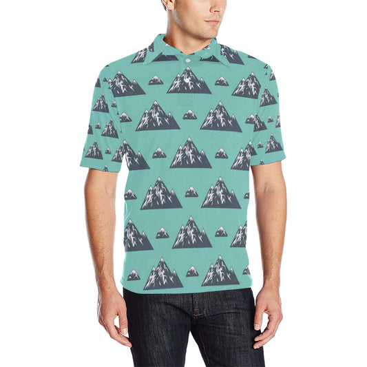 Mountain Pattern Print Design 01 Men Polo Shirt