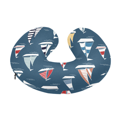 Sailing Ships Pattern Print Design A04 U-Shaped Travel Neck Pillow