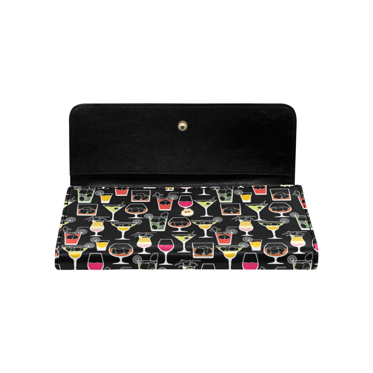 Cocktail Pattern Print Design 01 Women's Trifold Wallet