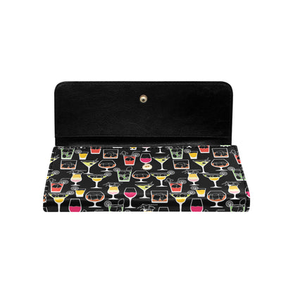 Cocktail Pattern Print Design 01 Women's Trifold Wallet