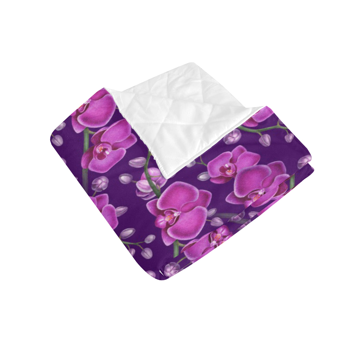 Orchid Purple Pattern Print Design OR02 Premium Quilt