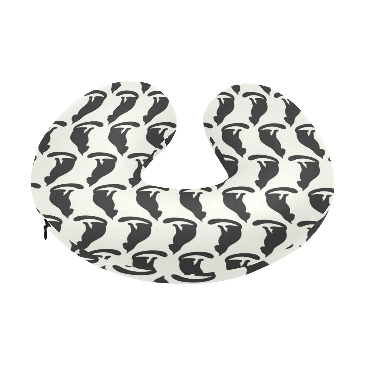 Black Cat Pattern Print Design 02 U-Shaped Travel Neck Pillow