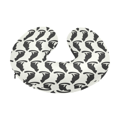 Black Cat Pattern Print Design 02 U-Shaped Travel Neck Pillow