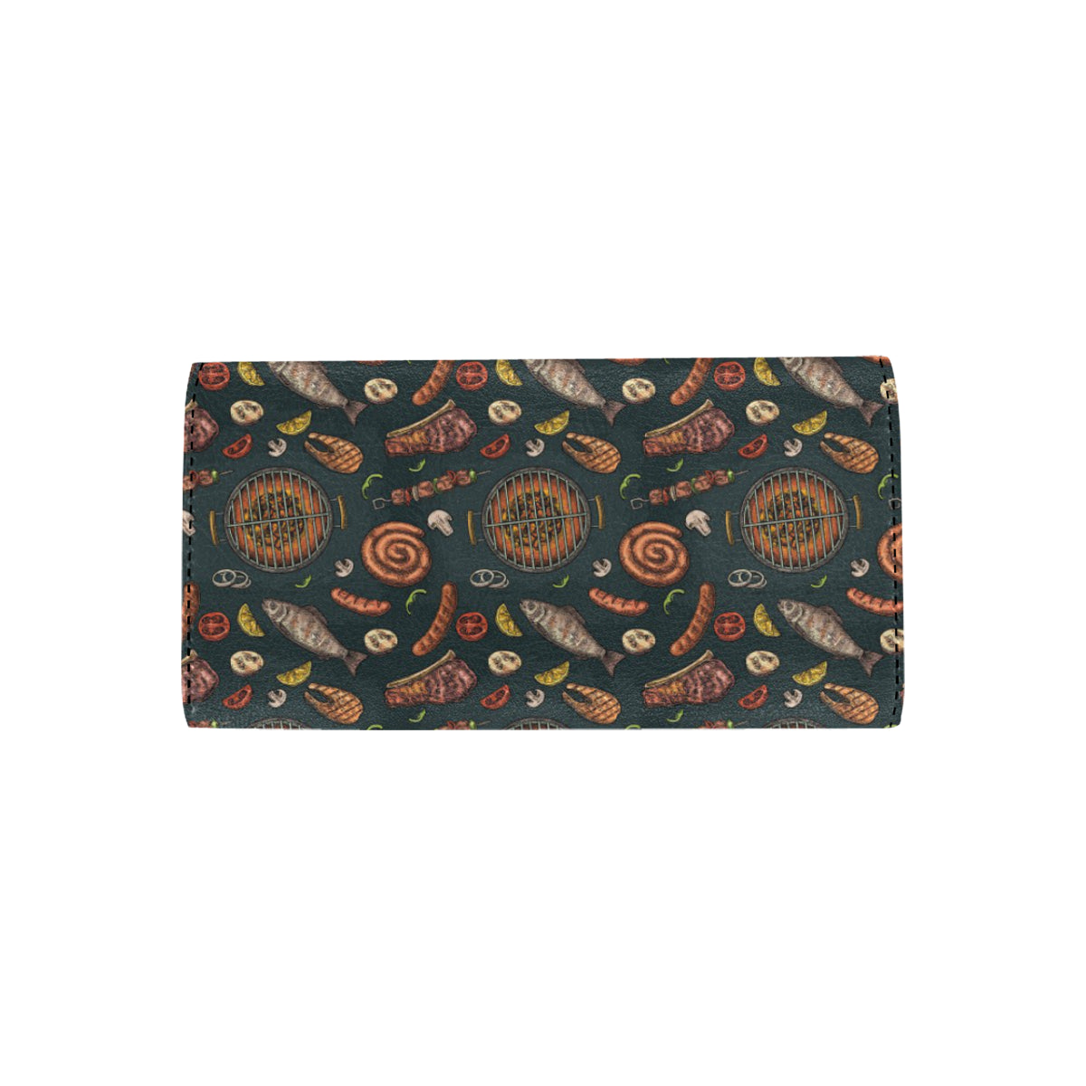 Barbecue Pattern Print Design 02 Women's Trifold Wallet
