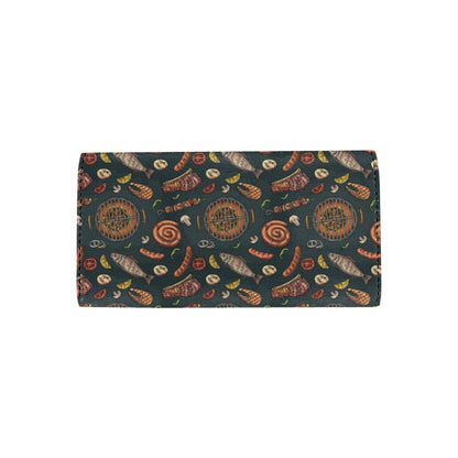 Barbecue Pattern Print Design 02 Women's Trifold Wallet