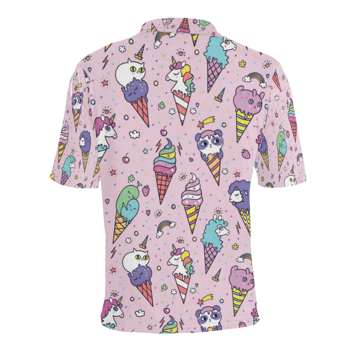 Ice Cream Pattern Print Design IC05 Men Polo Shirt