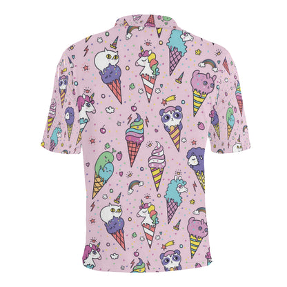Ice Cream Pattern Print Design IC05 Men Polo Shirt