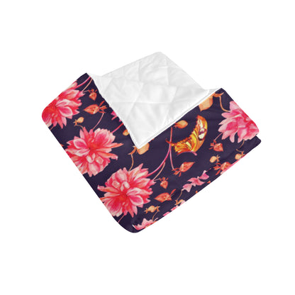 Dahlia Pattern Print Design DH03 Premium Quilt