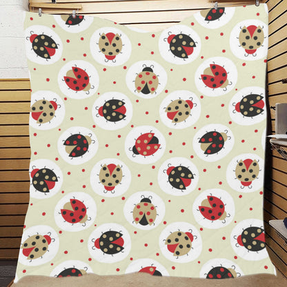 Ladybug Pattern Print Design 03 Premium Quilt
