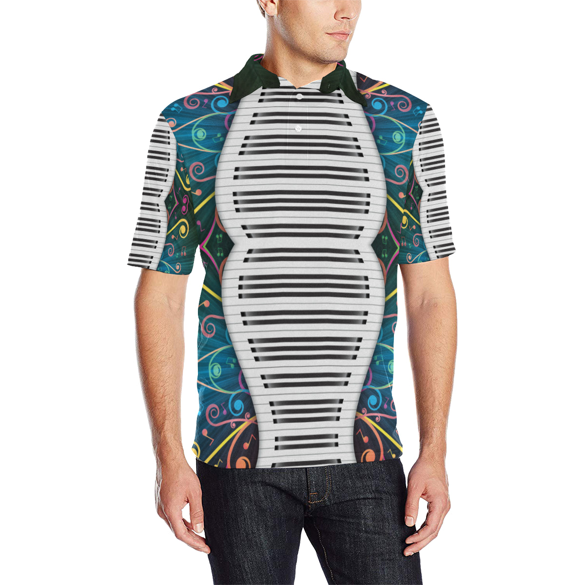 Piano Pattern Print Design 01 Men Polo Shirt