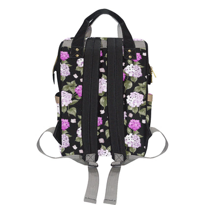 Hydrangea Pattern Print Design HD011 Diaper Bag Backpack