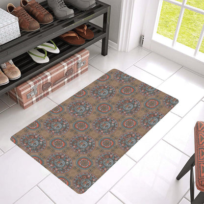 Calendar Aztec Design Print Pattern Rubber Doormat
