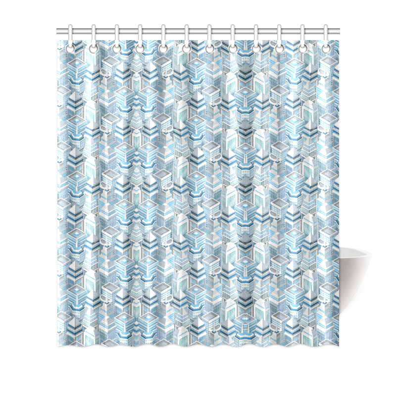 City  Pattern Print Design 03 Shower Curtain