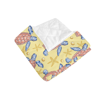 Sea Turtle Pattern Print Design T06 Premium Quilt