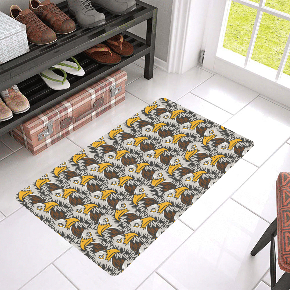 Eagles Head Pattern Rubber Doormat