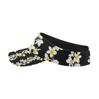 White Plumeria Pattern Print Design PM08 Unisex Sun Visor