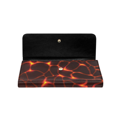 Lava Pattern Print Design 02 Women's Trifold Wallet